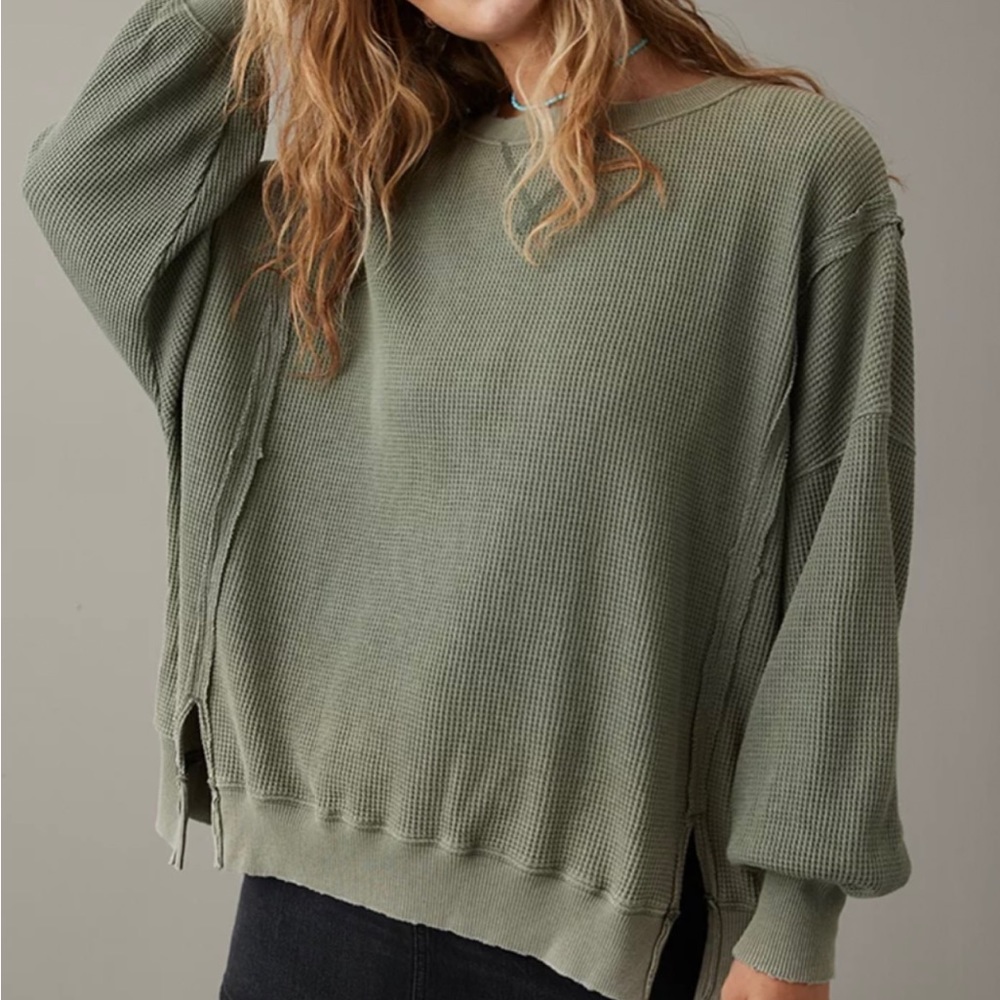 Aerie Oversized Big Hug Waffle Sweatshirt